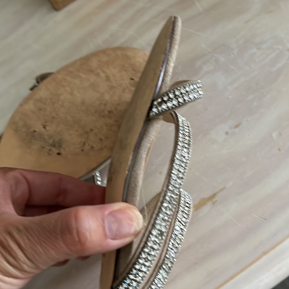 Block Heel Rhinestone strap suade sandal by Nina - Picture 9 of 12